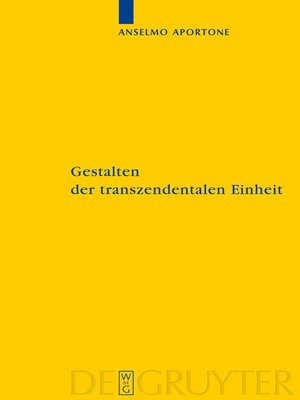 cover image of Gestalten der transzendentalen Einheit
